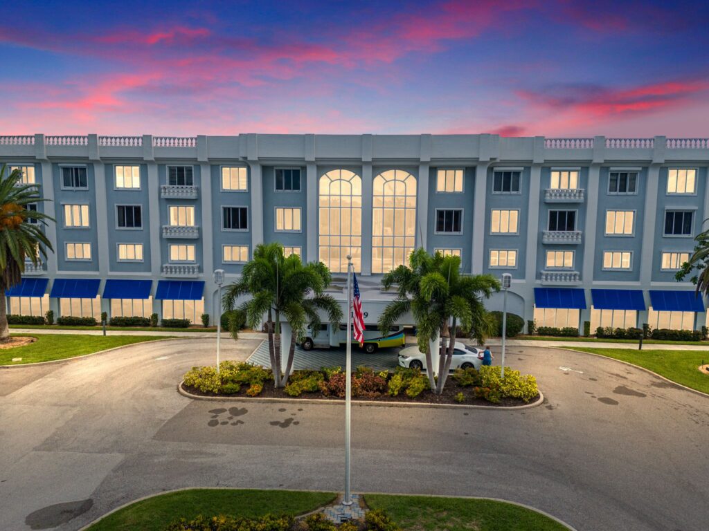 Sunset view of community