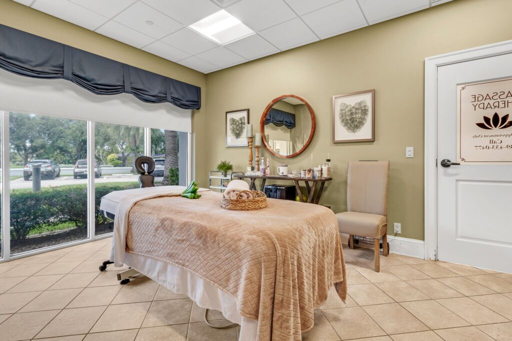 Massage therapy room